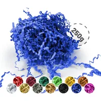 Verpackungswelt Füllmaterial 250 g | Geschreddertes Papier für Geschenkboxen & Pakete | Made in Germany | Dekoration & Schutz | Verpackungsmaterial & Zubehör zum Geschenke einpacken | Blau