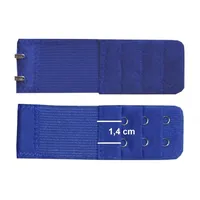 U.W. BH Verlängerung 2 Haken 3 Reihen Verschluss Gummi Erweiterung um 6-13 cm (Blau) - 3,2 cm breit, 9,5 cm lang