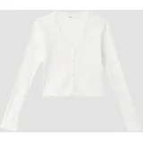 s.Oliver Kurze Ajour-Strickjacke mit Zierknopfleiste - 134/140