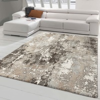 Teppich-Traum Abstrakter Designerteppich für Flur & Aufenthaltsraum in braun grau Größe 120x170 cm