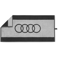 Audi collection Audi 3132301700 Handtuch Ringe Logo Badetuch Badehandtuch Strandtuch, 100x50cm, grau
