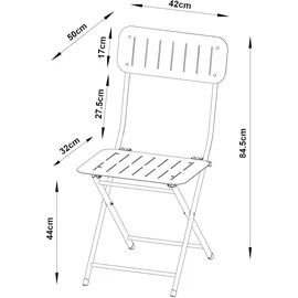 [en.casa] Campingstuhl Set Sande Weiß
