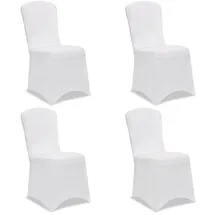 DEUBA Deuba® Stuhlhussen 4er Set Weiß Hochzeit Stretch Dehnbar 30°C Waschbar Stuhlbezug Hussen für Stühle Bezug Überzug Überzieher Cover Deko ohne Armlehne