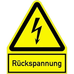 Aufkleber Rückspannung, Kombischild, Folie, 200x244 mm