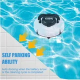 Rosvola - Poolroboter, 120 Min. kraftvolle Reinigung, kabelloser Poolsauger, automatisches Parken, geeignet für Aufstellpools bis 100 m2, IPX8