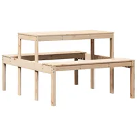 vidaXL Picknicktisch 110x134x75 cm Massivholz Kiefer