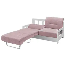 Livetastic Schlafsofa, Rosa, Weiß, Textil, Kiefer, massiv, Uni, 2-Sitzer, 154x88x90 cm, Made in EU, einzeln ausziehbar, Kinder- & Jugendzimmer, Jugendmöbel, Jugendsofas