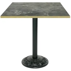 Restootab Tisch Bistrot-Stil 70x70cm - Modell Metal Stein mit messingfarbenen Kanten
