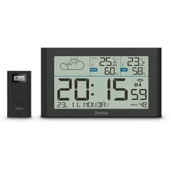 Hama 00222216, Schwarz, Innen-Hygrometer, Innen-Thermometer, Außen-Hygrometer, A