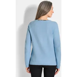 GOLDNER Strickjacke Kurzgröße Cardigan aus Baumwolle Blau 21