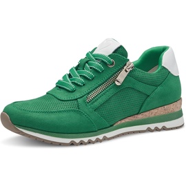 Marco Tozzi Damen Sneaker flach mit Reißverschluss Vegan, Grün (Leaf green com), 38 EU
