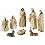 Kaemingk Krippenfiguren aus Polymagnesium Maria Josef Jesus Könige Hirte 8er Set