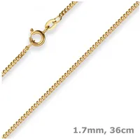 Schmuck Krone Goldkette 1,7mm Panzerkette aus 333 Gelbgold 36cm, Gold 333 goldfarben