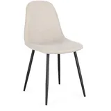 Esszimmerstuhl New Irelia 4er-Set aus Stoff, modern, gepolstert, Beige/Taupe, Metallgestell