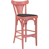 2er-Set Cabris | Bugholz Barhocker | Holz / Samt | Rosa / Schwarz | Bugholz