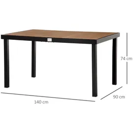 Outsunny Gartentisch 140 x 90 x 74 cm Grau