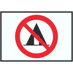 Zelten verboten Symbol Schild A3 (297x420mm)
