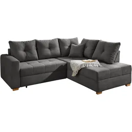 Jockenhöfer Gruppe Ecksofa »Heidelberg L-Form« inklusive Bettfunktion, Bettkasten, Ottomane links oder rechts grau