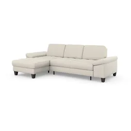 sit&more Ecksofa SIT & MORE "Westham L-Form", beige (creme), B:275cm H:88cm T:172cm, 90% Polyester 10% Polyamid, Sofas, Ecksofa, Recamiere, mit oder ohne Bettfunktion, Bettkasten, Füße wengefarben