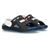 Tommy Hilfiger Badesandale »COMFY«, Sommerschuh, Poolslides, Barfußschuh, mit großem Markenlogo, Gr. 24, schwarz-weiß, , 48502047-24