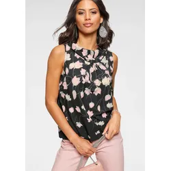 Blusentop, mit verschiedenen Designs, Gr. 40, schwarz-rosa-geblümt, , 69391238-40