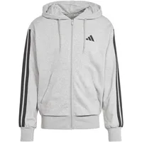 adidas Essentials 3-Streifen French Terry Sweatjacke Herren Medium Grey Heather/Black 3XL
