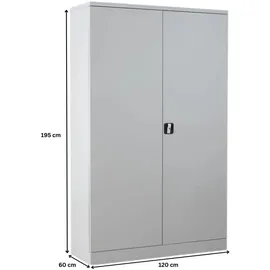 Proregal BEE Aktenschrank 195 x 120 x 60 cm Grau