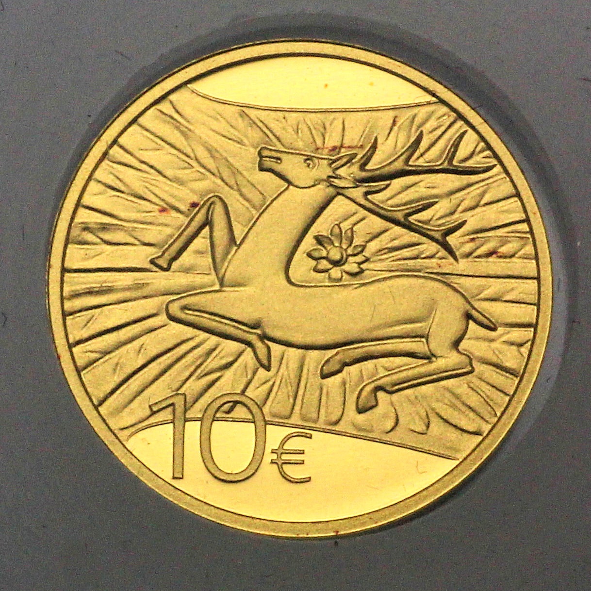 Goldmünze 10 Euro-2009 (Luxemburg) Deer of Orval/Hirsch (Refugium der Orvaler Abtei)
