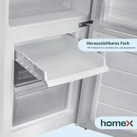 Homex Kühlschrank mit Gefrierfach | Kühl-Gefrierkombination freistehend | 173 Liter Nutzinhalt | 40 dB | CFS1110-W weiß
