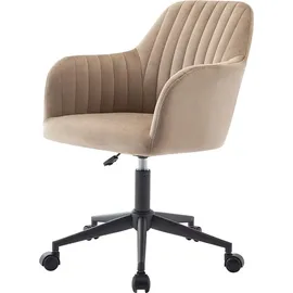 vente-unique Eleana Samt Beige/Schwarz