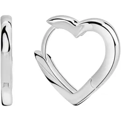 Paar Creolen FIRETTI "Schmuck Geschenk Silber 925 Ohrschmuck Ohrringe Herz", silber (silberfarben), Ohrringe, Damen, Silber 925 (Sterlingsilber)