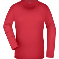 Damen Elastic Langarm Shirt - Farbe pink - Größe M
