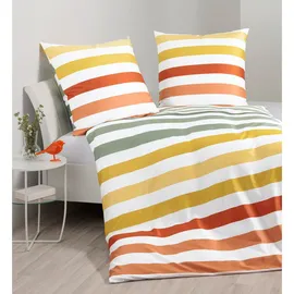 JANINE J.D. 87115 Gestreift Gelb/Grün 155 x 220 cm + 80 x 80 cm