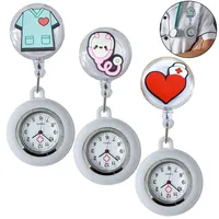 Aicharynic 3 Stück Krankenschwester Uhr Schwesternuhr mit Clip Schwesternuhr Ansteckuhr fob Pflegeuhr Dehnbare Silikon Hülle mit Leuchtend für Damen Pflegeuhr Taschenuhr Ansteckuhr