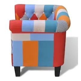 vidaXL Sessel mit Patchwork-Design Stoff