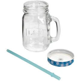 HIT Trading Glasbecher mit Henkel 0,5 l Blau