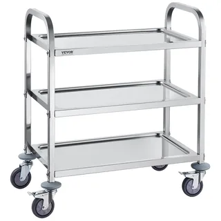 Vevor 3-stufiger Mobiler Laborwagen Edelstahl 181kg Laborklinik Medizintechnik