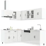 vidaXL Küchenschrank-Set Kalmar 11-tlg. Hochglanz  Weiß