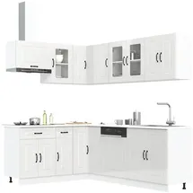 vidaXL Küchenschrank-Set Kalmar 11-tlg. Hochglanz  Weiß