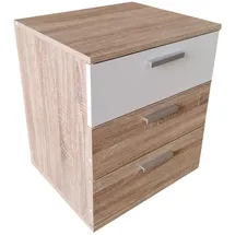 Hti-Living Nachtschrank Nina 45 x 38 x 53 cm Beige/Weiß