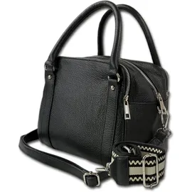 toscanto Leder Umhängetasche, Citytasche Toscanto Tasche schwarz ca. 22cm | Gr.: onesize