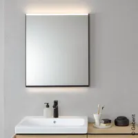 Geberit Option Plus Square Lichtspiegel 60x70x3.5cm, schwarz matt/Aluminium eloxiert