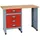 KÜPPER Werkbank (L x B: 60 x 120 cm, Arbeitshöhe: 84 cm, Belastbarkeit: 300 kg, Rot/Silbergrau)
