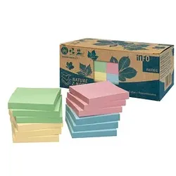 inFO Recycling Haftnotizen 5644-88BOX farbsortiert, 12 Blöcke