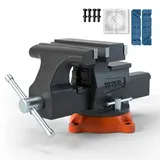Vevor 16,7cm Schraubstock 360° Drehbar Sphäroguss Werkbankschraubstock 7,2x7,7cm Amboss Schraubstock 16,5-23,5 Backenöffnung Parallelschraubstock Zwei-Wege-Backen zum Schärfen Schleifen Schneiden