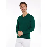 Tommy Hilfiger V-Ausschnitt-Pullover »PIMA ORG CTN CASHMERE V NECK«, Gr. XXXL, Ornamental green heather) , 99240566-XXXL