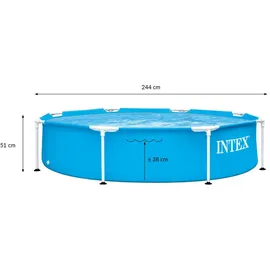Intex Metal Frame Pool Set 244 x 51 cm inkl. Filterpumpe