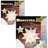 CREATIV DISCOUNT Faltblätter Set Bascetta-Sterne, Transparentpapier Weiß, extrastark, 15x15cm & 20x20cm jeweils 30 Blatt