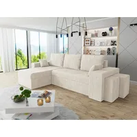 Mirjan24 Ecksofa Kansas Cord, Eckcouch mit Bettkasten und Schlaffunktion,