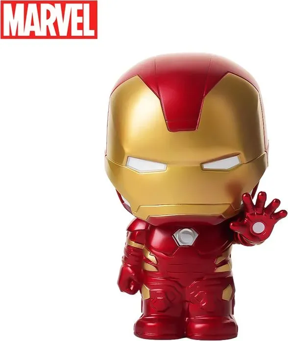 1 Stück Marvel Iron Man Spardose Offiziell lizenzierte Münzbank Figur Sparbüchse 3D PVC Stereo Sammelfigur Schreibtisch-Organizer Wohndekoration Wasserdicht Bruchsicher Figur Dekoratives Geschenk